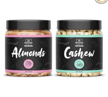 Organic Box 100% Natural and Premium Healthy Almond 250 Gram + Cashew 250 Gram ( Total – 500 gram) Mix Dry Fruits and Nuts | Healthy for Every Occasion Fresh and Healthy Dry Fruits – Diwali Gift Pack